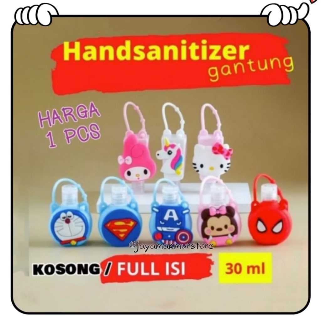 (BULAT) HANDSANITIZER KARAKTER ANAK BOTOL KOSONG & ISI 30ML | HANDSANITIZER CARTOON MEDICAL | HAND S