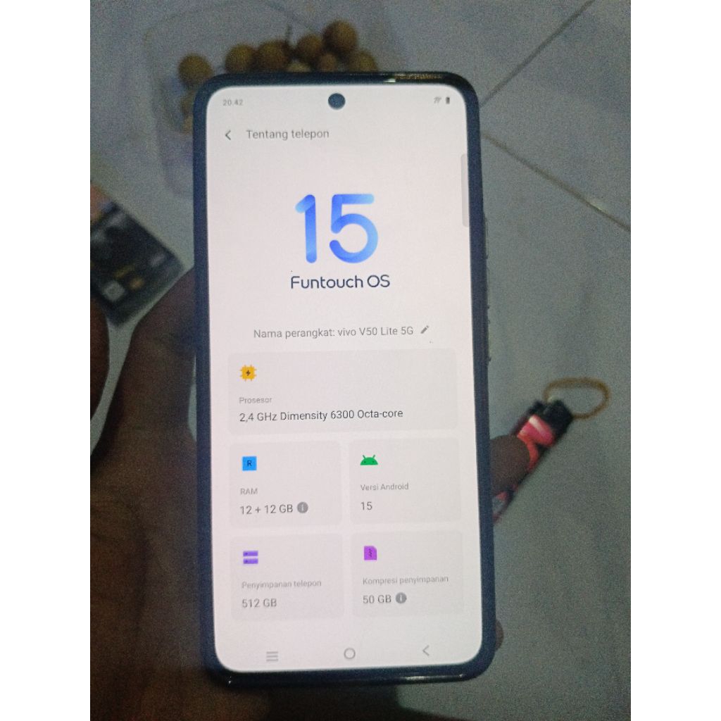 hp vivo v50 lite 5g second ram 12+12 rom 512