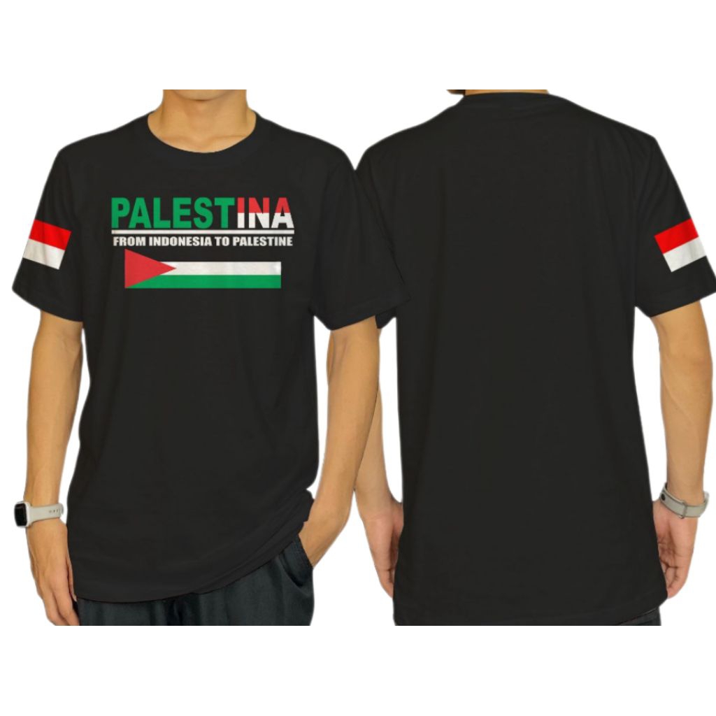 KAOS LENGAN PENDEK PALESTINA FROM INDONESIA TO PALESTINA