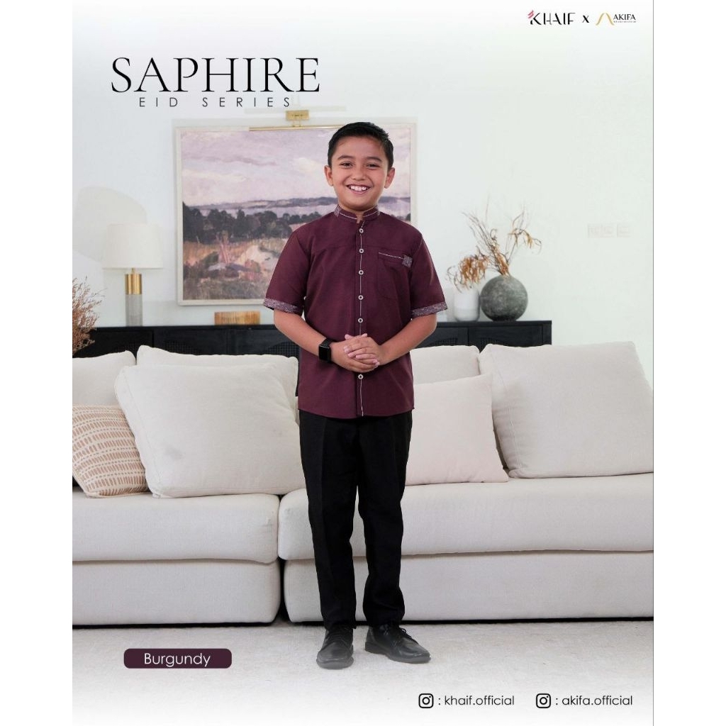 SAPHIRE AKIFA KOKO KIDS LENGAN PENDEK - BURGUNDY