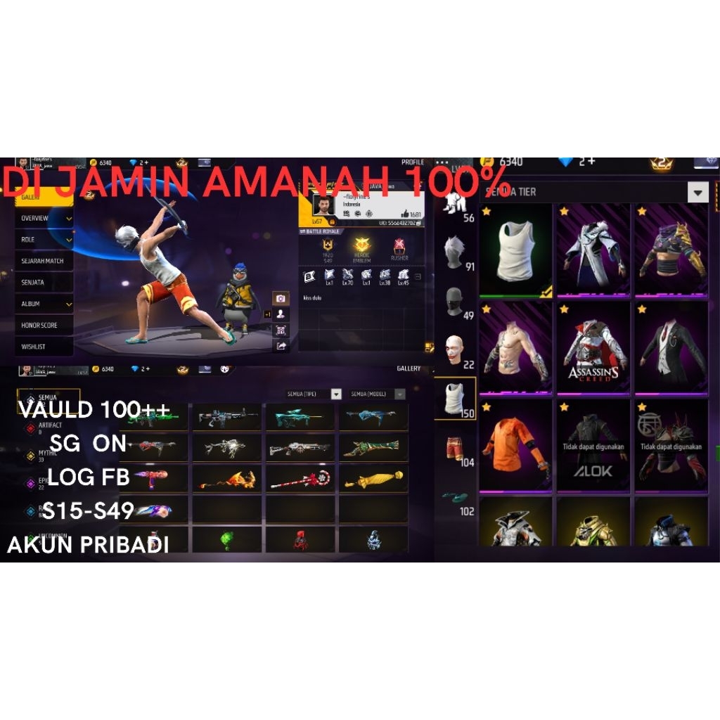 Jual Akun Free Fire Terpercaya