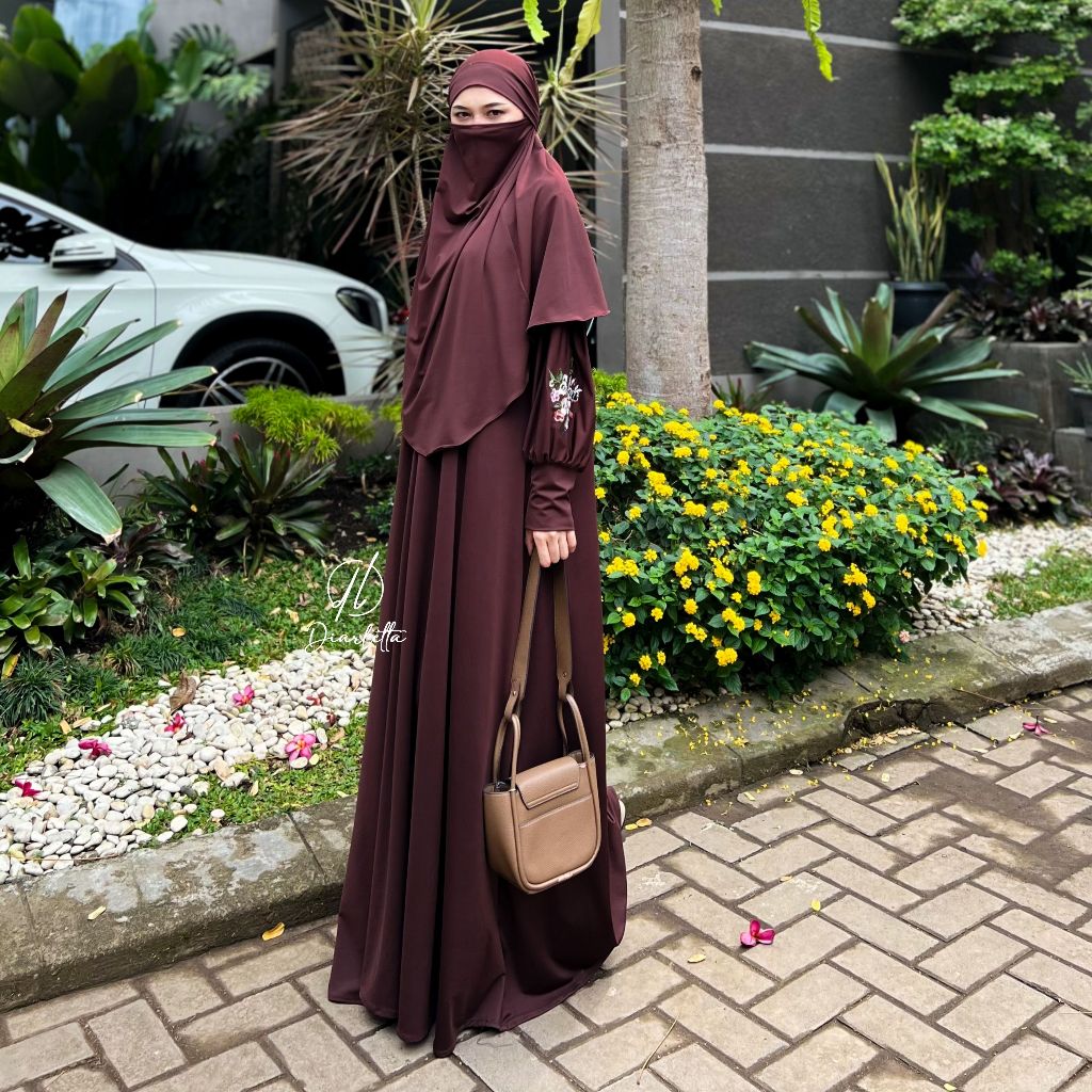 Maryam Set FK 3in1 Dress Jersey Stella Busui Friendly Umra Dress by Diarletta