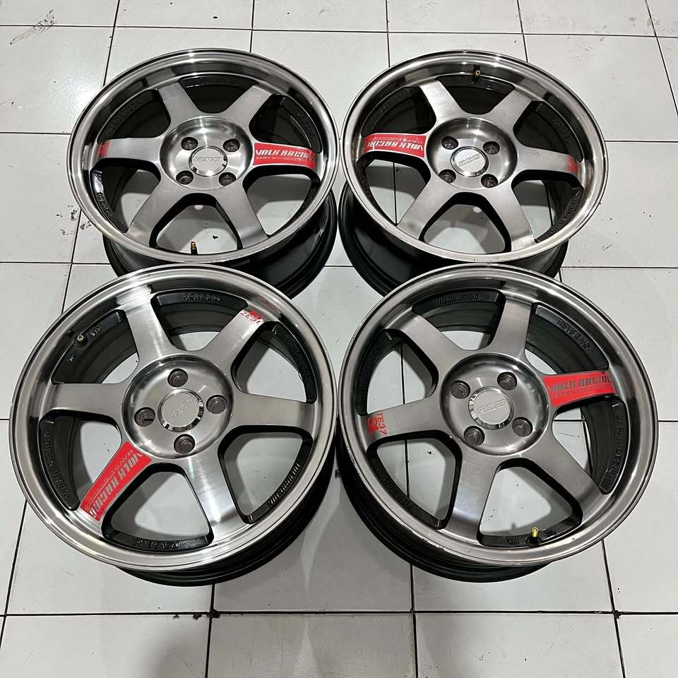 TE37 R16 X7 PCD4X100 ET40 BLACK POLISH