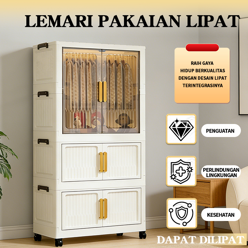 SUN Lemari Plastik Baju  Lemari Lipat Plastik Susun  Lemari Serbaguna