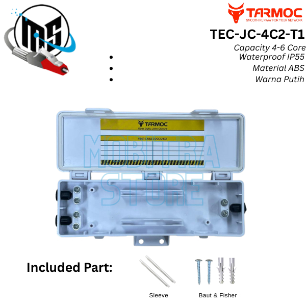 Tarmoc TEC-JC-4C2-T1 | Mini Joint Closure  4/6 Core Putih | 4/6 Core White