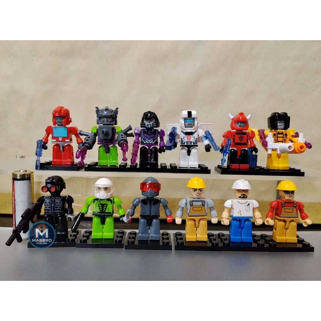 figur Kre-O mini konstruksi Dan Transformers Original Hasbro Set isi 12 pcs
