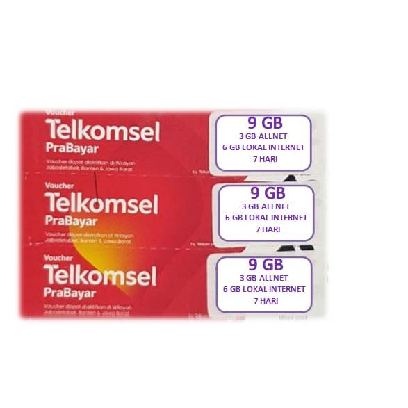 Voucher Telkomsel 9 GB 7 Hari