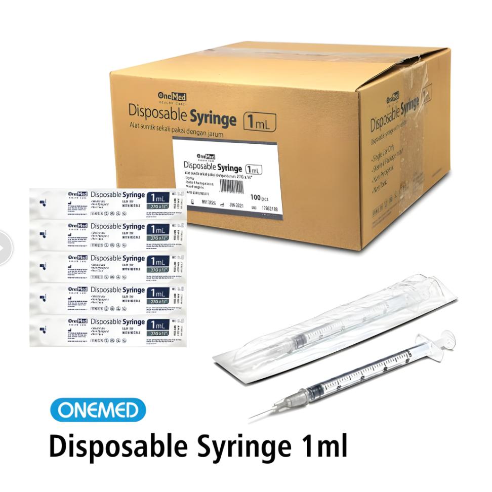 Spuit Disposable Syringe 1cc Insulin 40U Onemed isi 100pcs