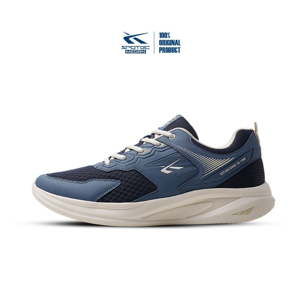 Spotec Sneakers Bishop Sepatu Sneakers Pria Wanita Biru - Putih Tulang