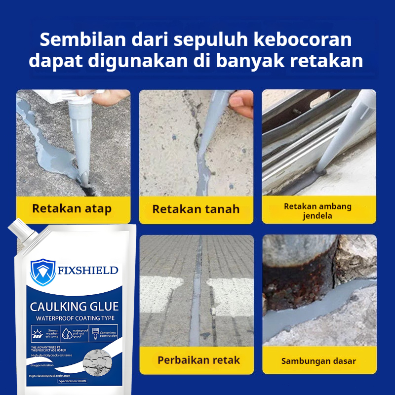 Lem Dempul & Alat Semprot Self-Leveling – Sealant Anti Bocor untuk Perbaikan Retak Lantai/Atap Semen