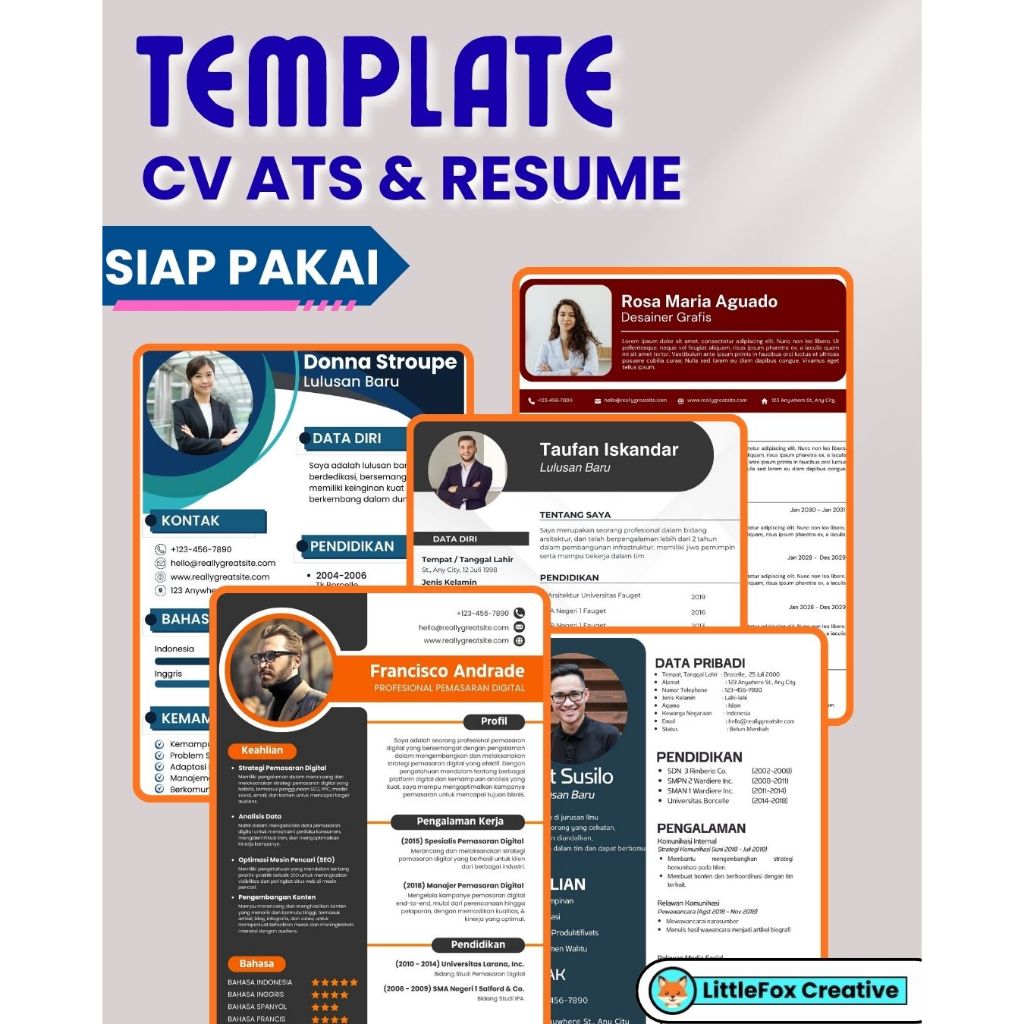 500+ Template CV Siap Pakai, CV ATS & RESUME Premium (New) + BONUS