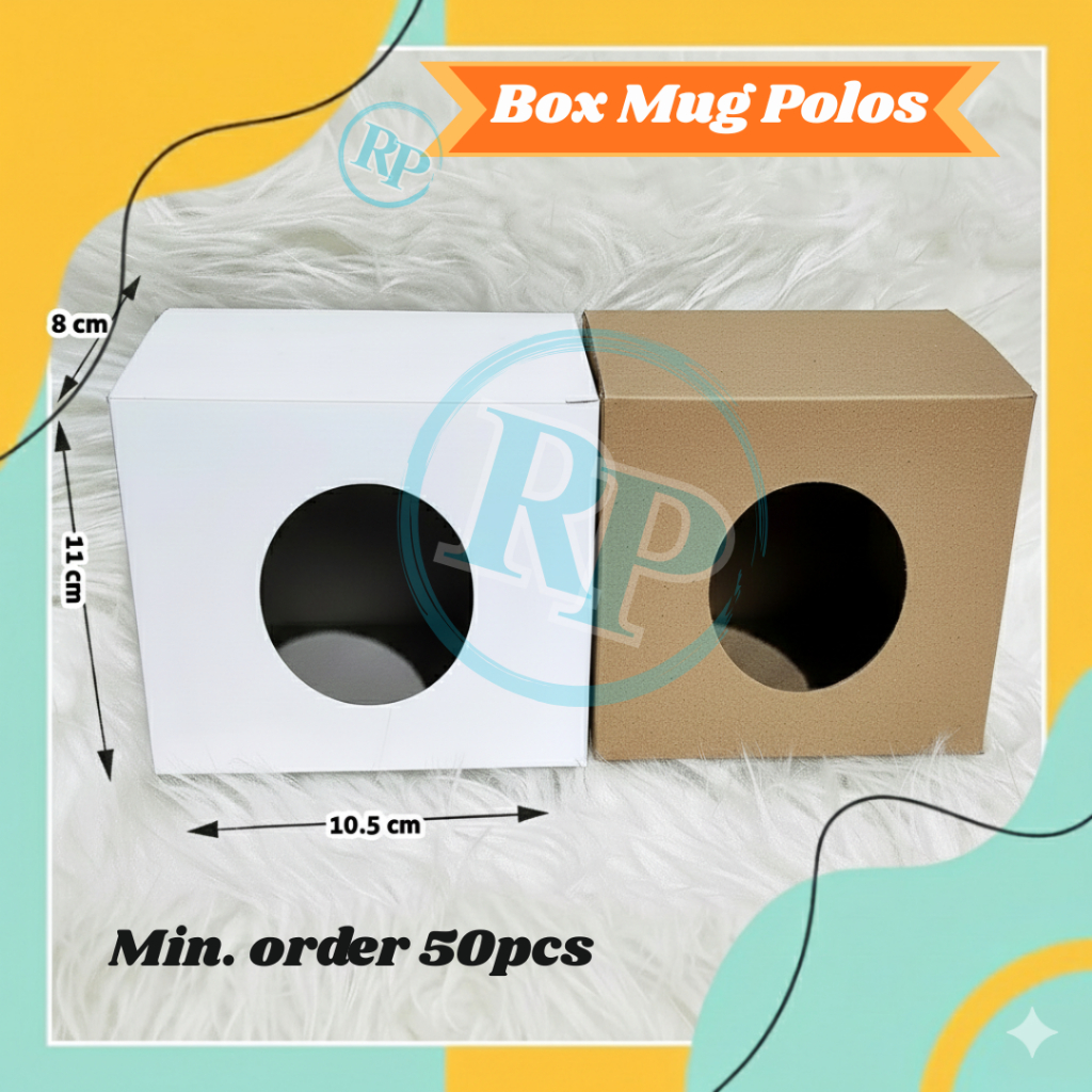 Dus mug/Kardus mug/Box Mug Putih Polos Kotak Duplex & Kraft