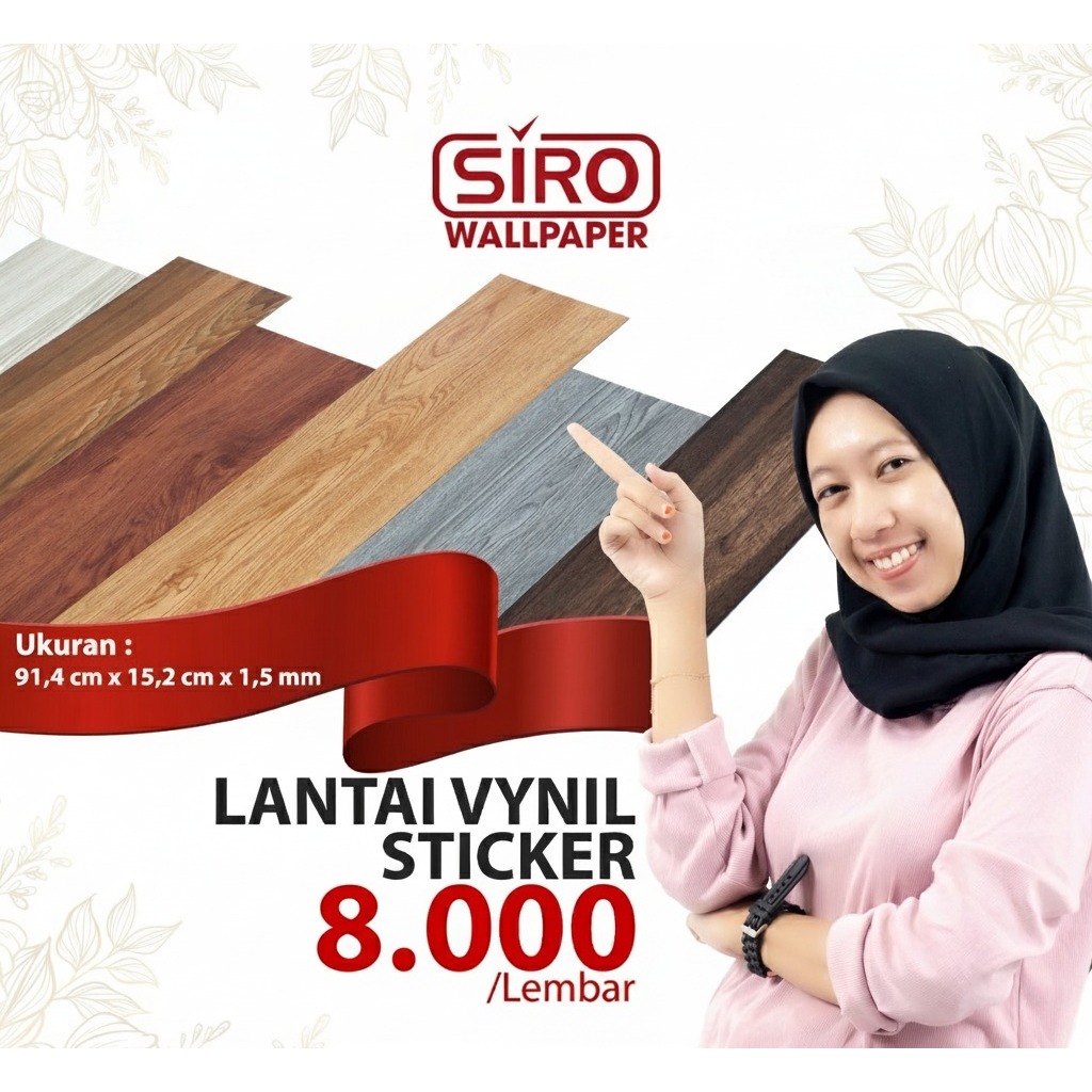 LANTAI VYNIL STICKER LANTAI MOTIF KAYU VYNIL FLOOR