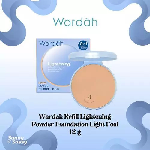 WARDAH Refill TWC Lightening Powder Foundation Light Feel 12g Two Way Cake Bedak Padat Ringan Glowin
