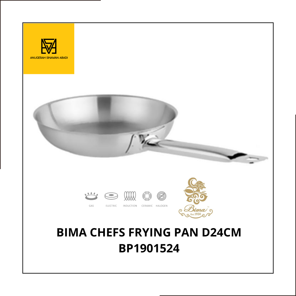 Frying Pan Stainless Steel D24cm Bima Chefs, BP1901524 / Wajan Penggorengan Stainless Steel