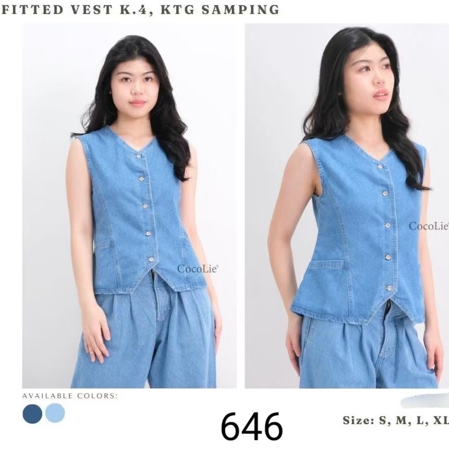 B7199 | VEST JEANS WANITA IMPORT PREMIUM
