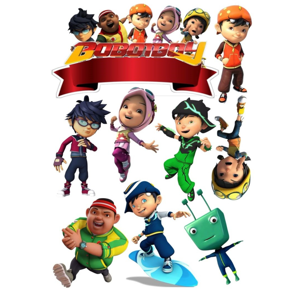 Topper BOBOIBOY Custom Nama | Hiasan Cake BOBOIBOY | Topper Kue BOBOIBOY