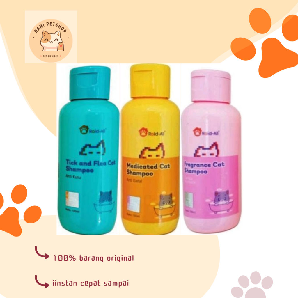 Raid All sampo kucing anti kutu, wangi, anti gatal dan jamur