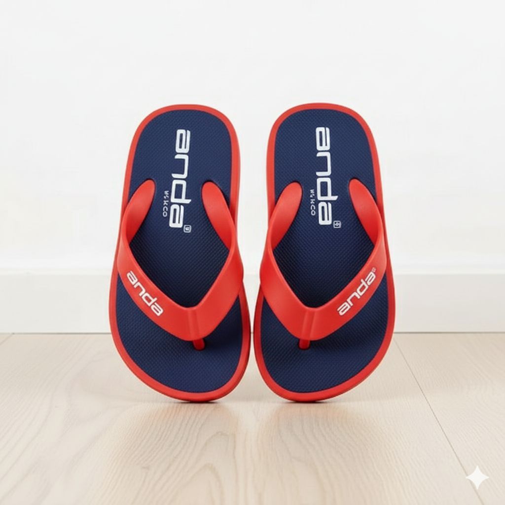 sandal jepit anak anda flat garis warna pria&wanita casual anti slip gemes lucu 21/35