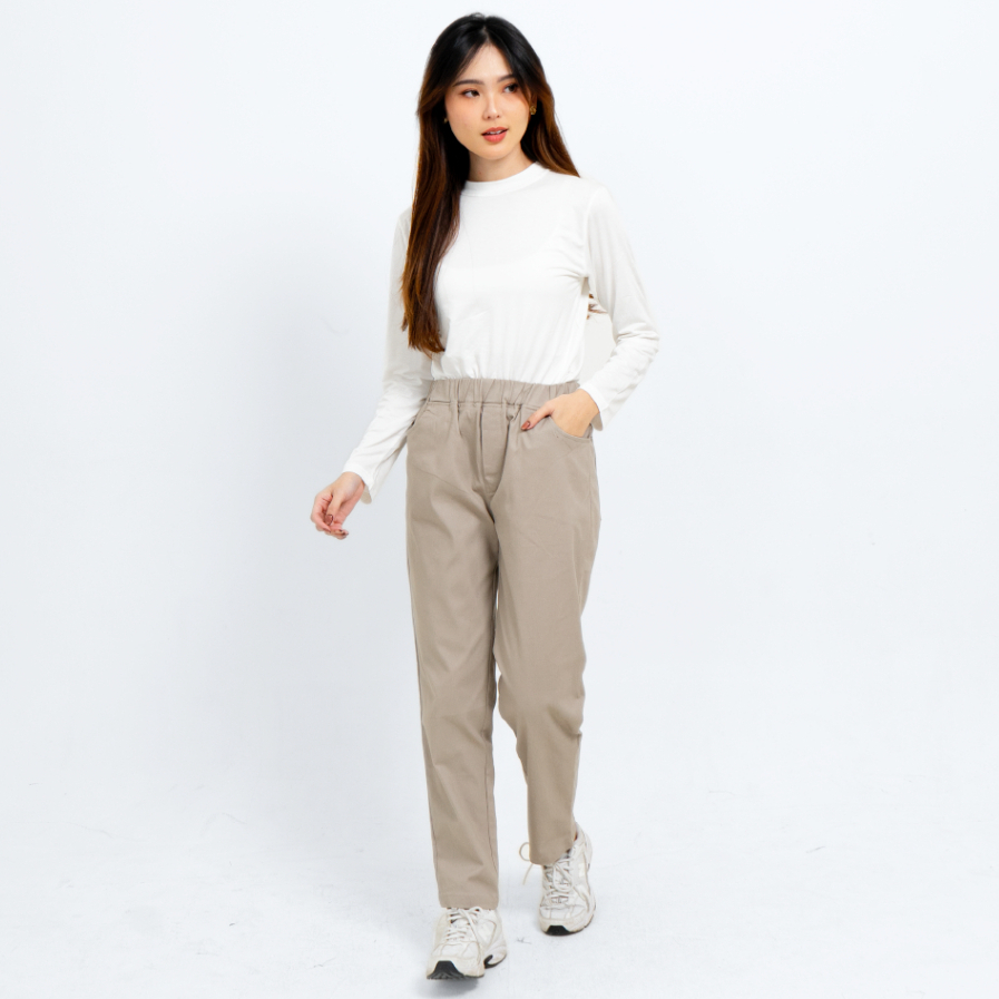 Hanamika | Chira Celana Chino Panjang Pinggang Karet Wanita