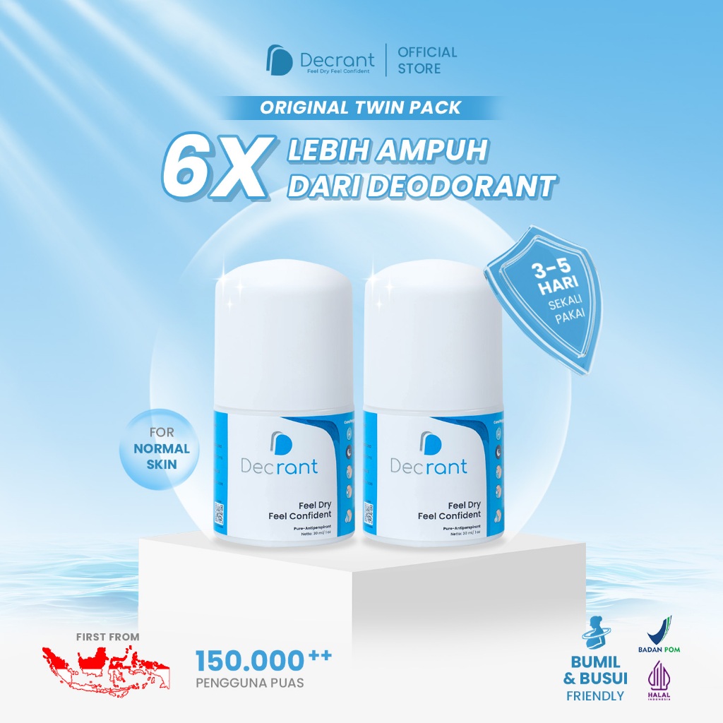 [Original Twin Pack 2pcs] Decrant Original Antiperspirant | Ketiak Basah dan Bau Badan