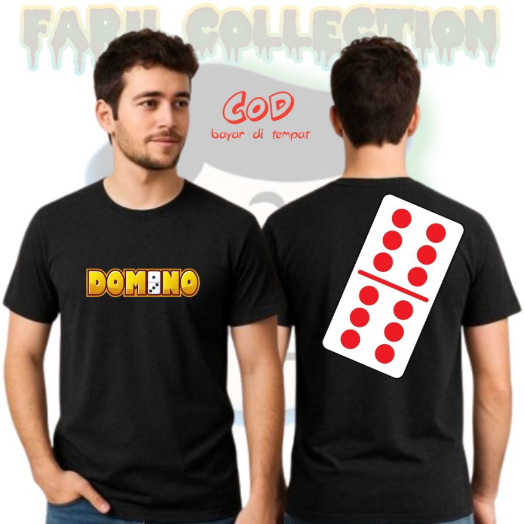Baju Kaos Termurah DOMINO Ukuran Anak Dan Dewasa Cotton 30s Kualitas premium