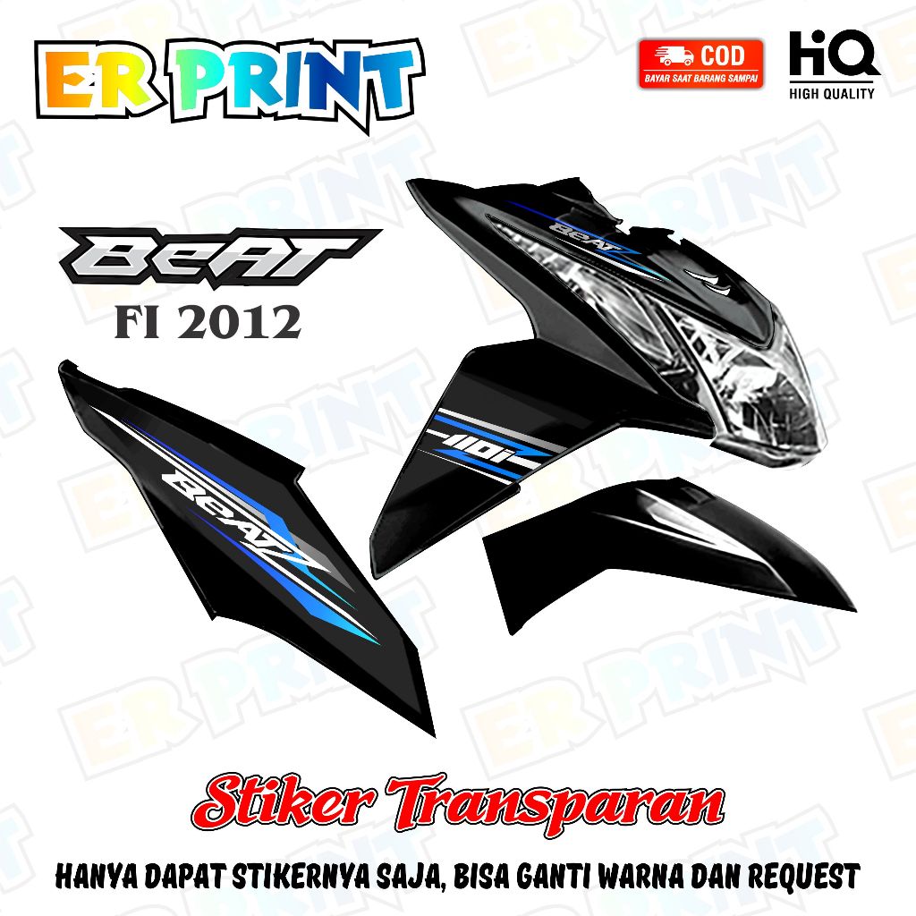 Stiker Transparan Beat FI 2012 Anti Luntur Keren  Striping Beat FI 2012 Desain Racing