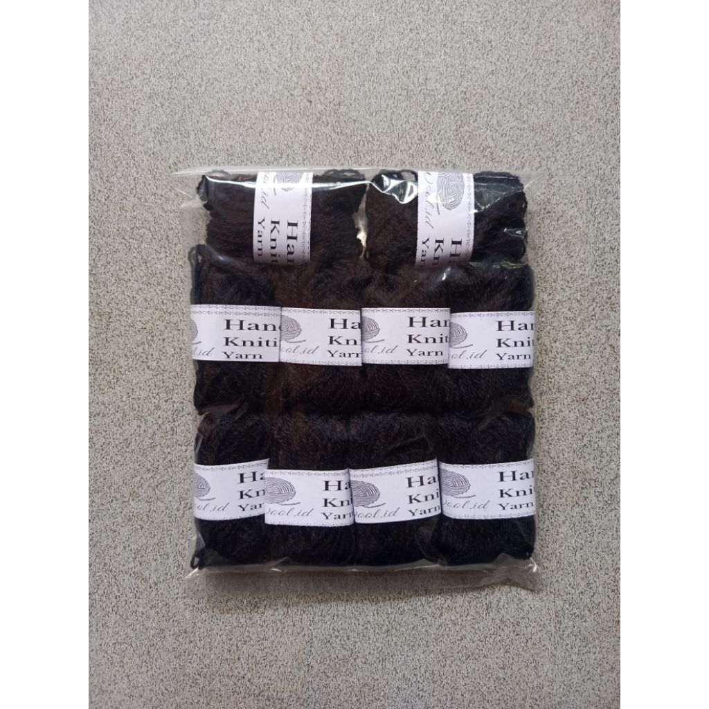 WOOL.ID / hitam / Wol isi 10 / Benang Wol Warna / Benang wol pak / Benang wol kecil warna warni / Be