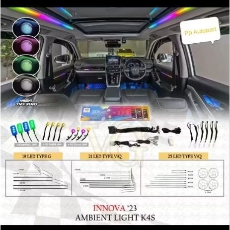 Ambient light zenix rgb lampu interior mobil zenix