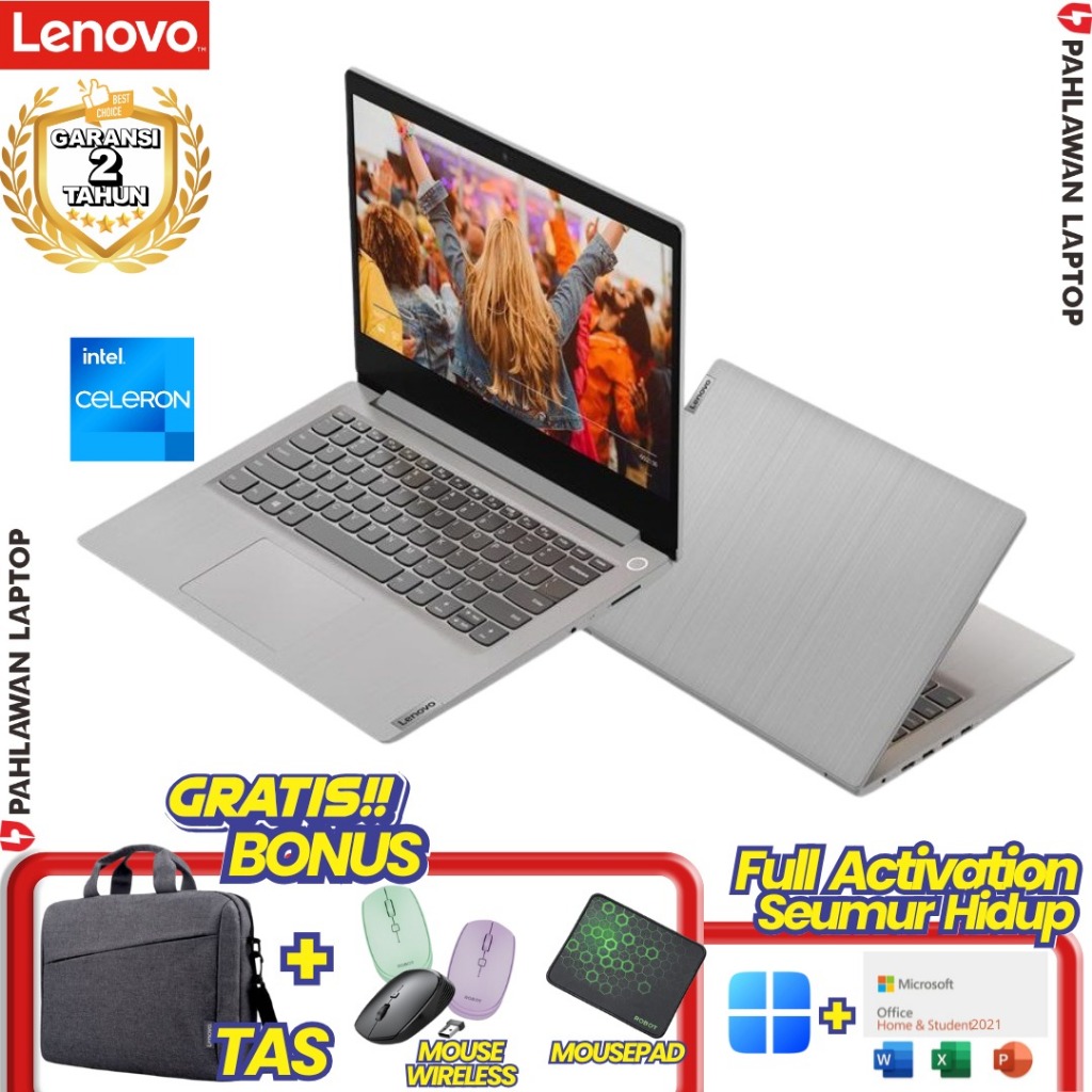 LAPTOP BARU LENOVO IdeaPad Slim 1 CELERON N4020 RAM 8 GB SSD 256 GB