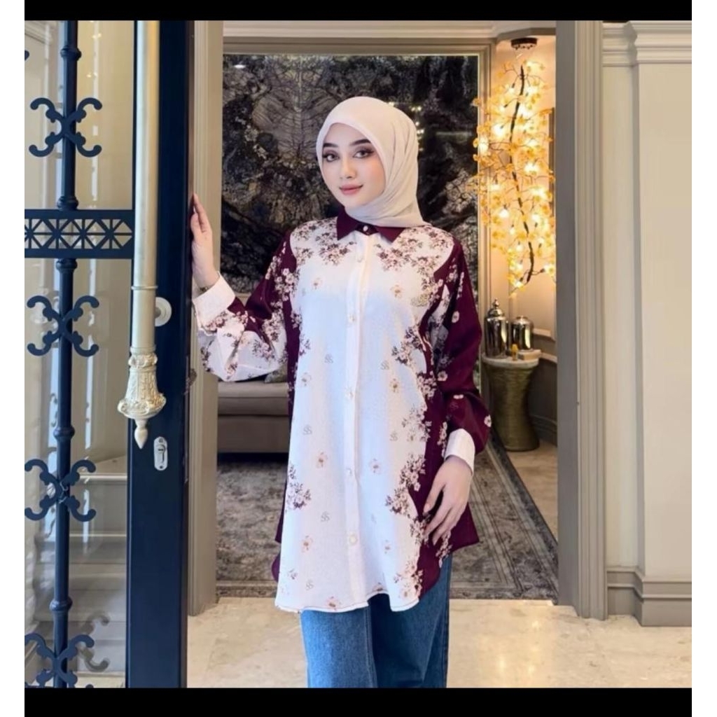 ShellaSaukia - kemeja tunik/kemeja motif/kemeja adem BY SHELLA SAUKIA