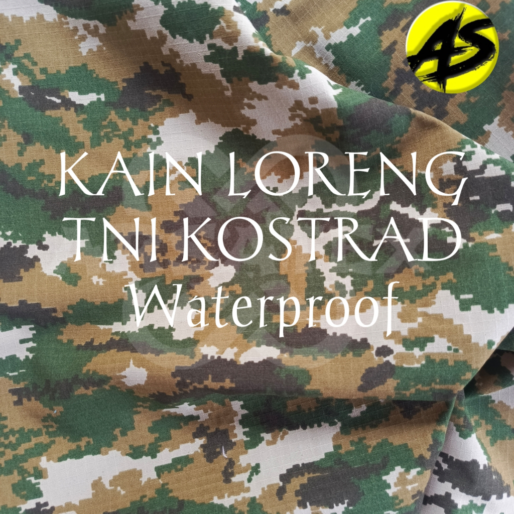 Kain Loreng TNI Kostrad Waterproof Premium lebar kain 150cm