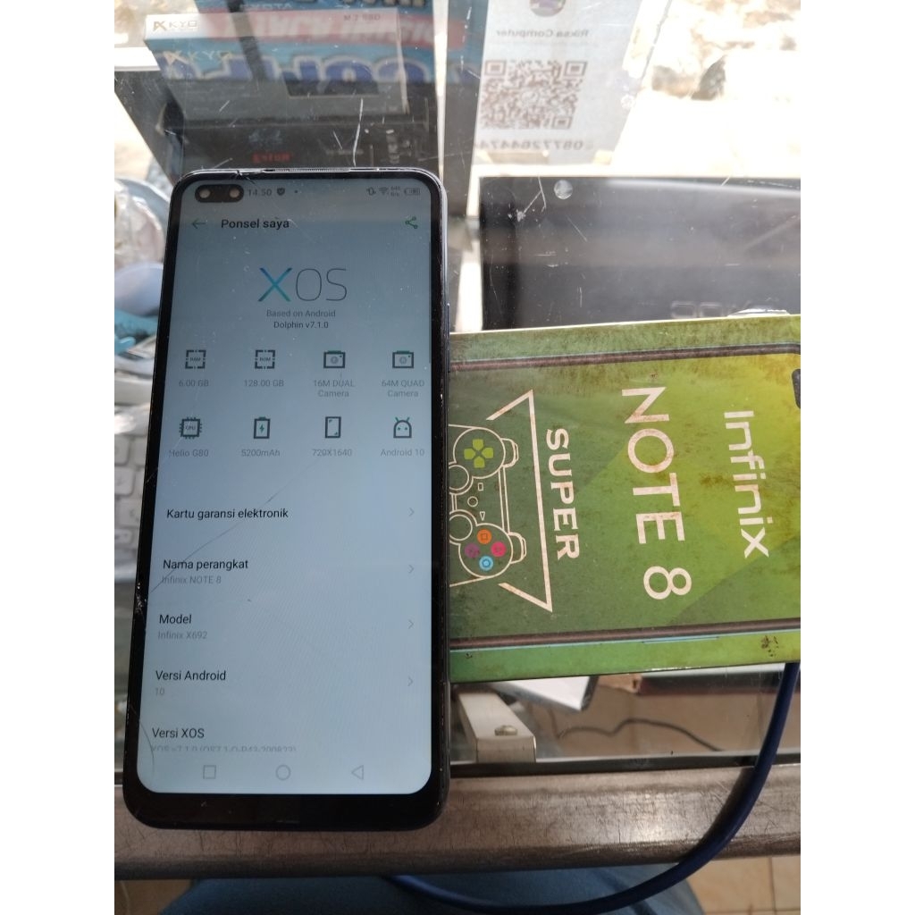 mesin infinix note 8 x692 6/128 normal unit