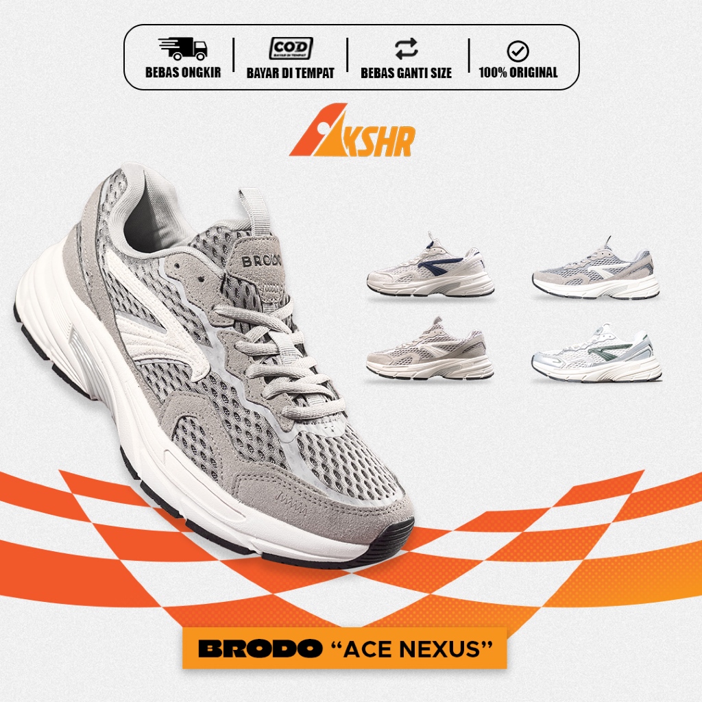 BRODO - Sepatu Sneakers BRODO ACE NEXUS Unisex Pria Wanita Original