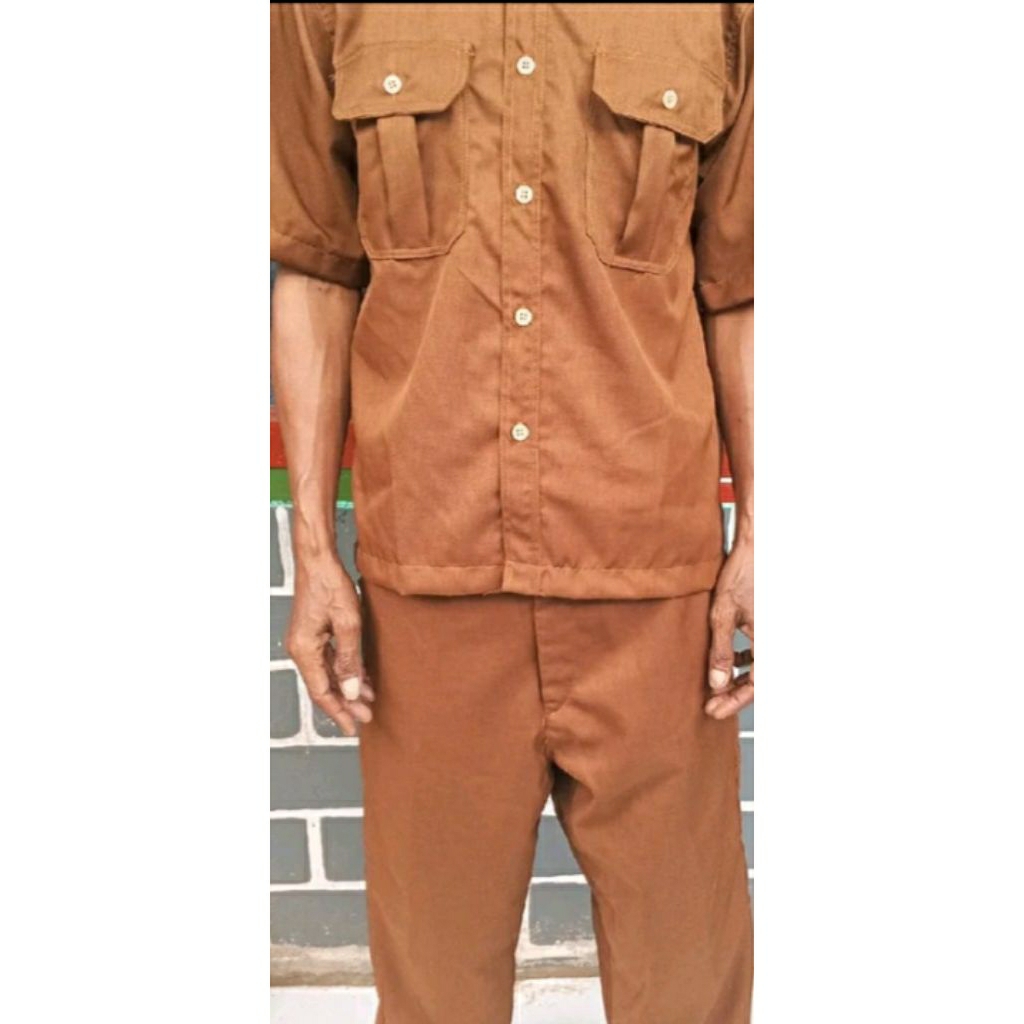 Seragam PNS Pria Khaki muda#tanganpendek#