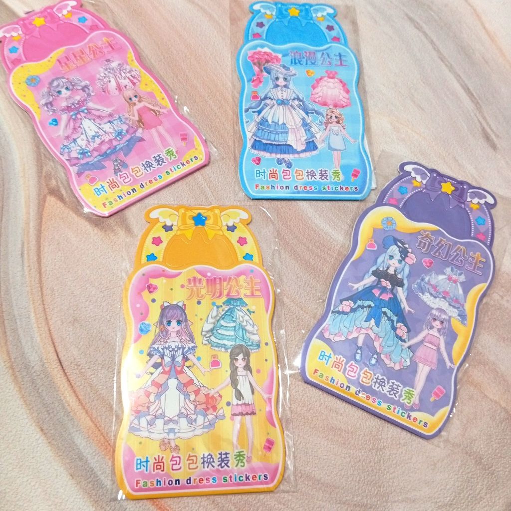 Mainan Stiker Tempel Baju Girl/Stiker Dress Up Gaun Girl