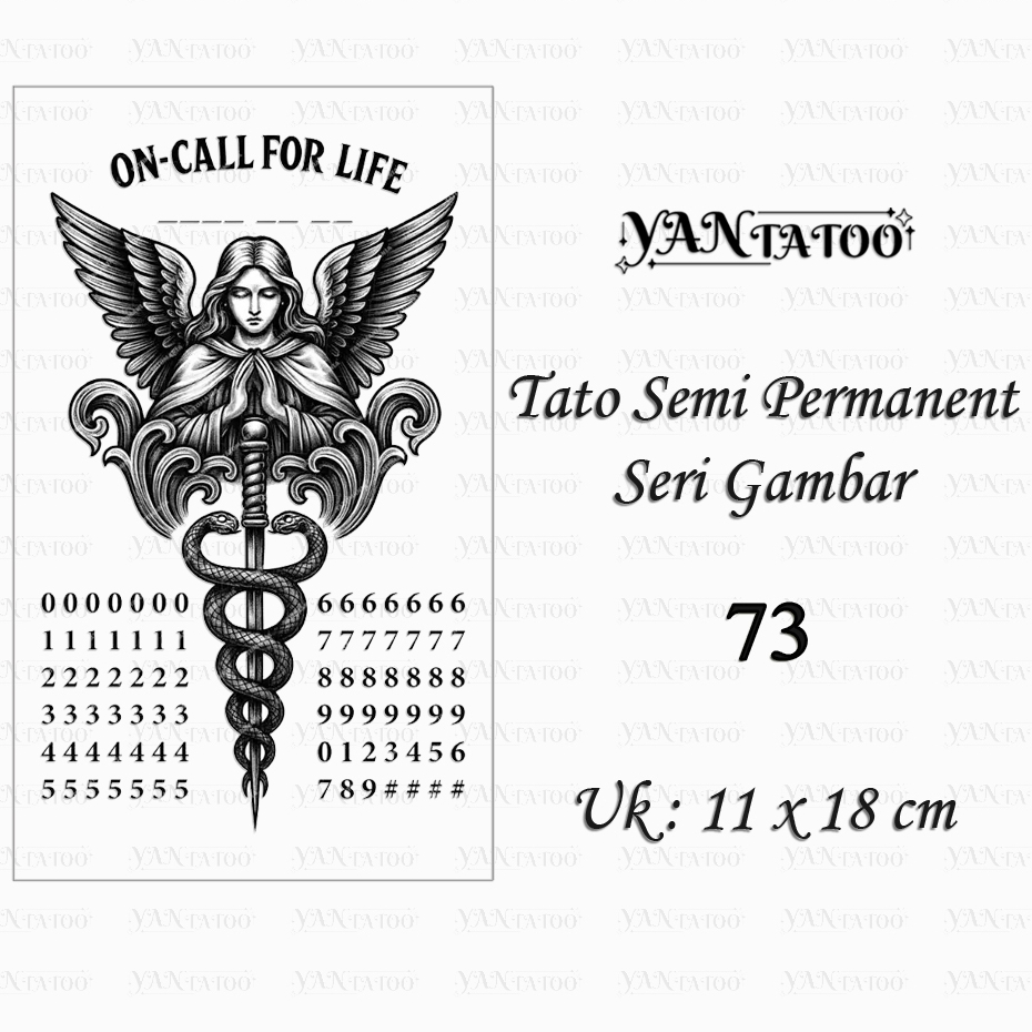 YanTatoo - Stiker Tato Semi Permanen Tahan Lama Seri Gambar 73