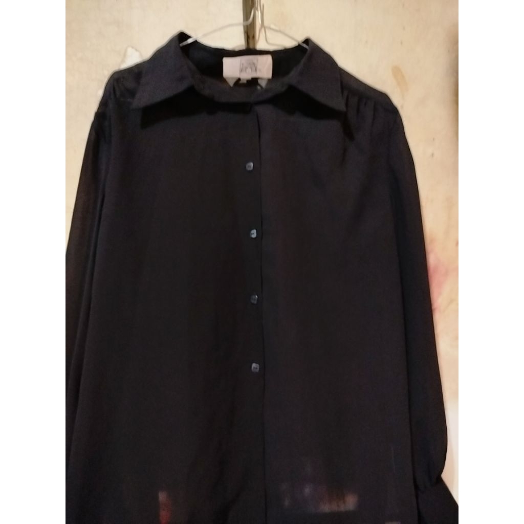Preloved Kemeja Transparan Hitam