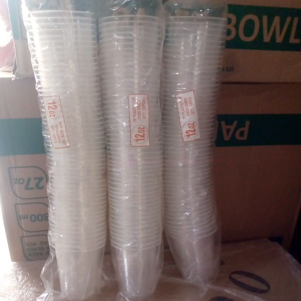 HP - Gelas Plastik Cup 12 Oz SB 7gr GP DATAR POLOS Perslop isi 50pcs