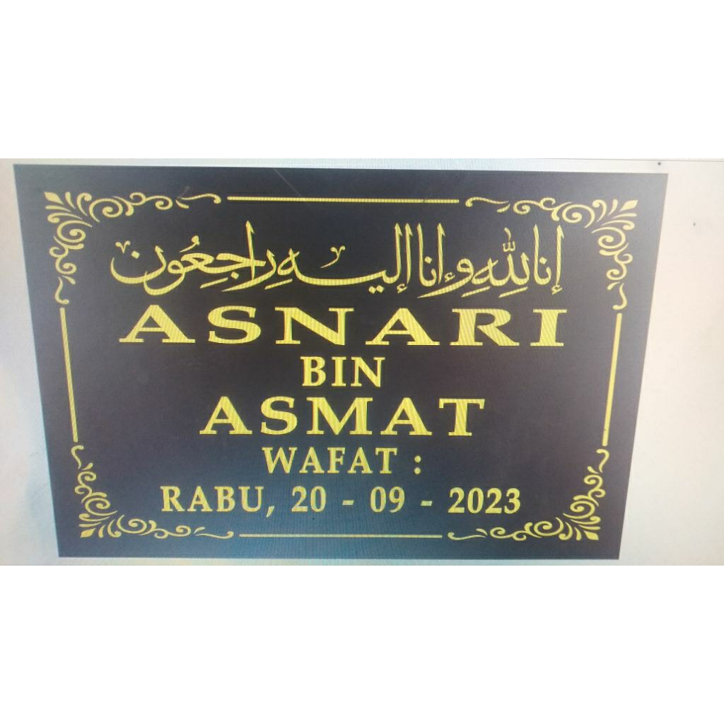 BATU NISAN GRANIT 20x30 batu nisan ukir  1 hari jadi bahan granit