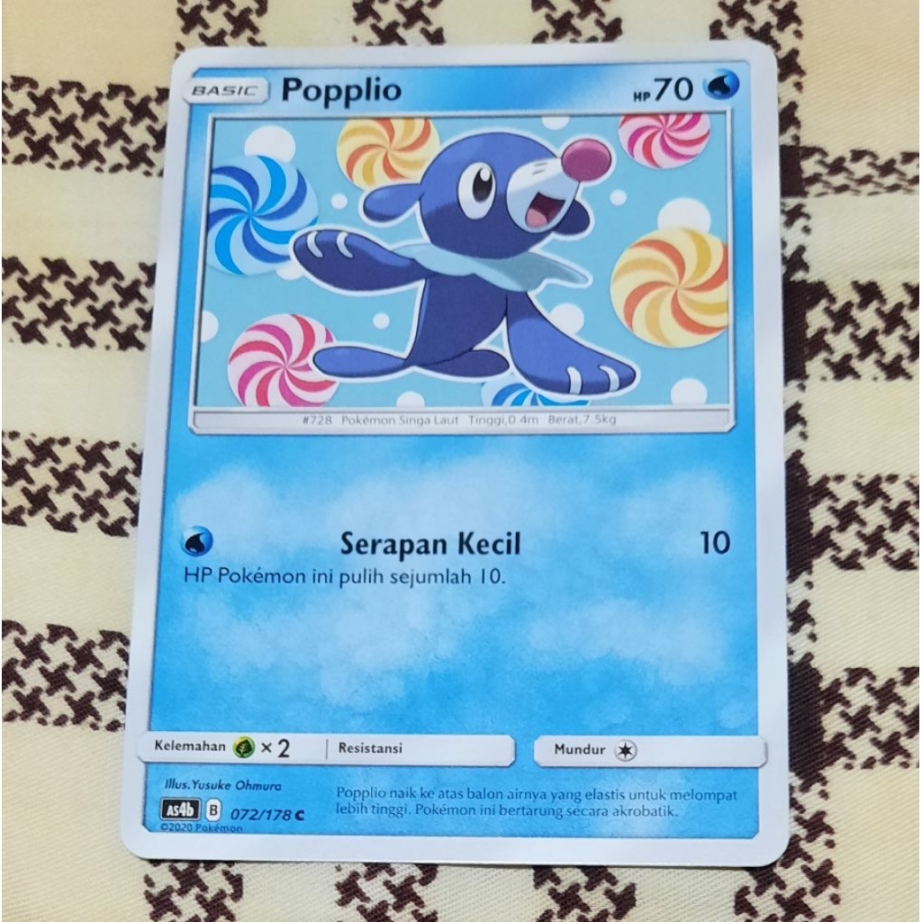 Kartu Pokemon Popplio As4b bahasa indo tcg