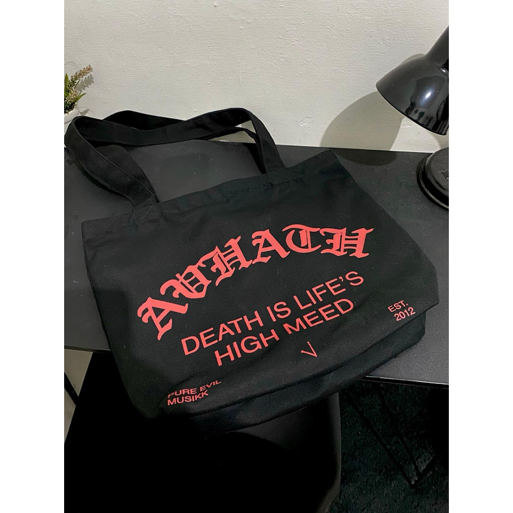 Totebag Avhath (Red on Black)