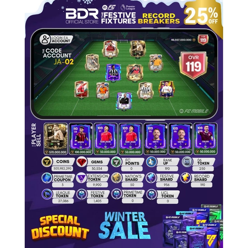 Jual Akun FC MOBILE Kode JA-02