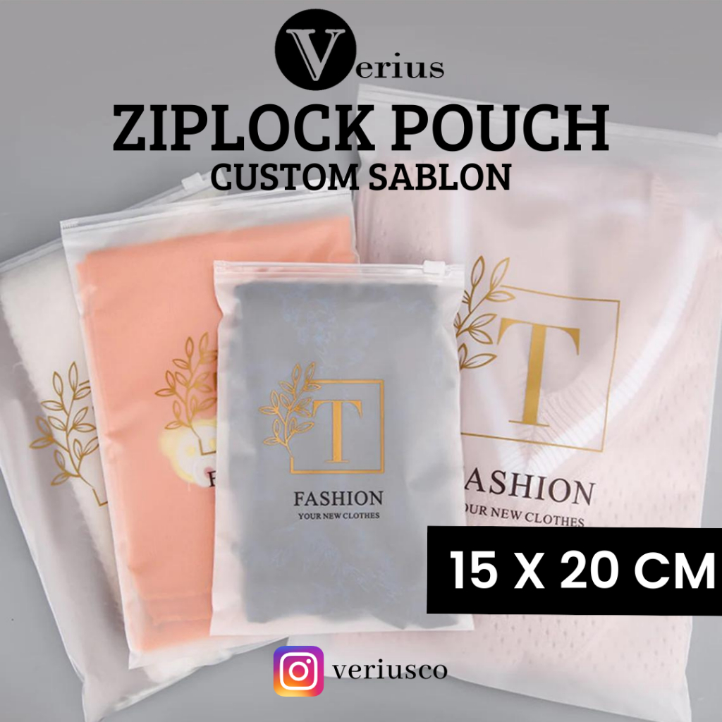 Ziplock Pouch 15X20 Custom Sablon Logo / Ziplock Custom Logo