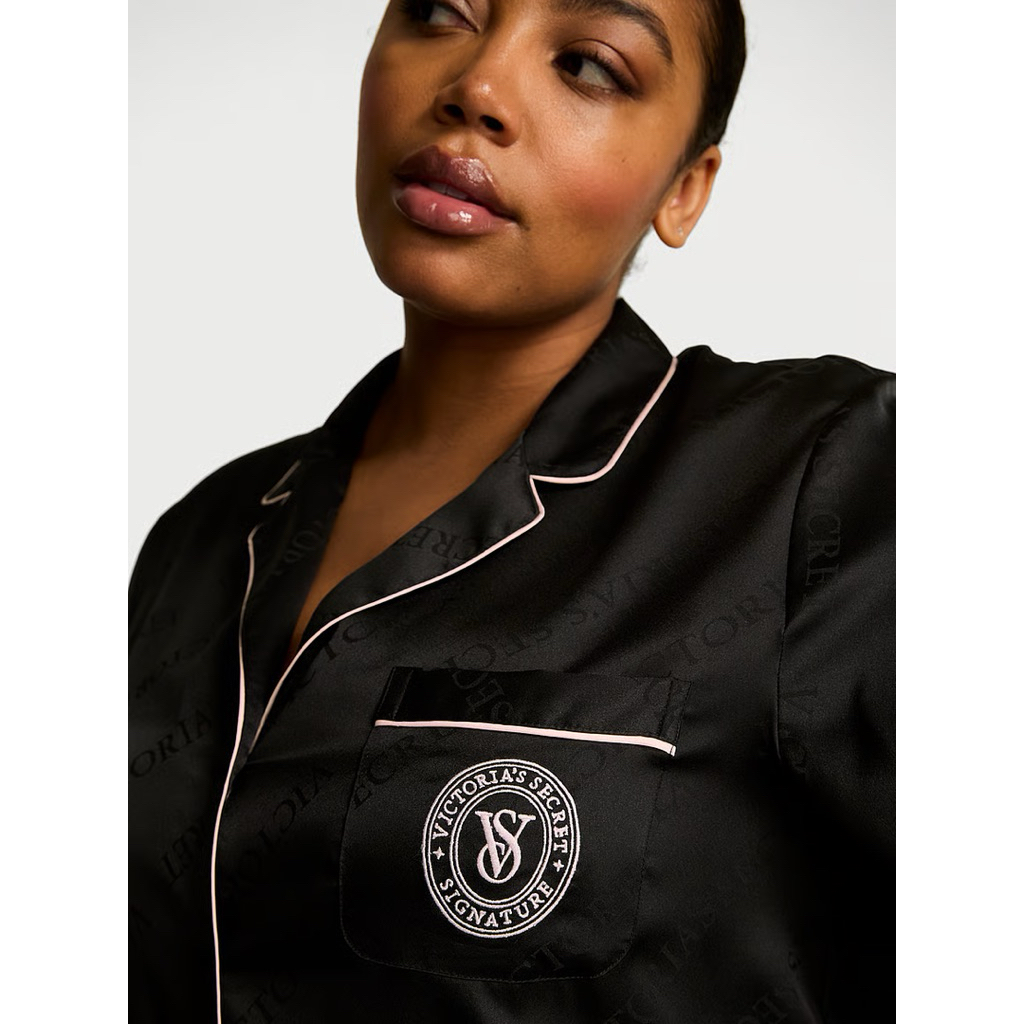 satin embossed short pajama set Victoria Secret 100% original size S