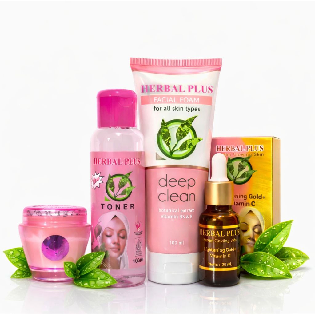 Herbal Plus BPOM Paket Isi 4(Facial Foam/Cream/Serum/Toner)