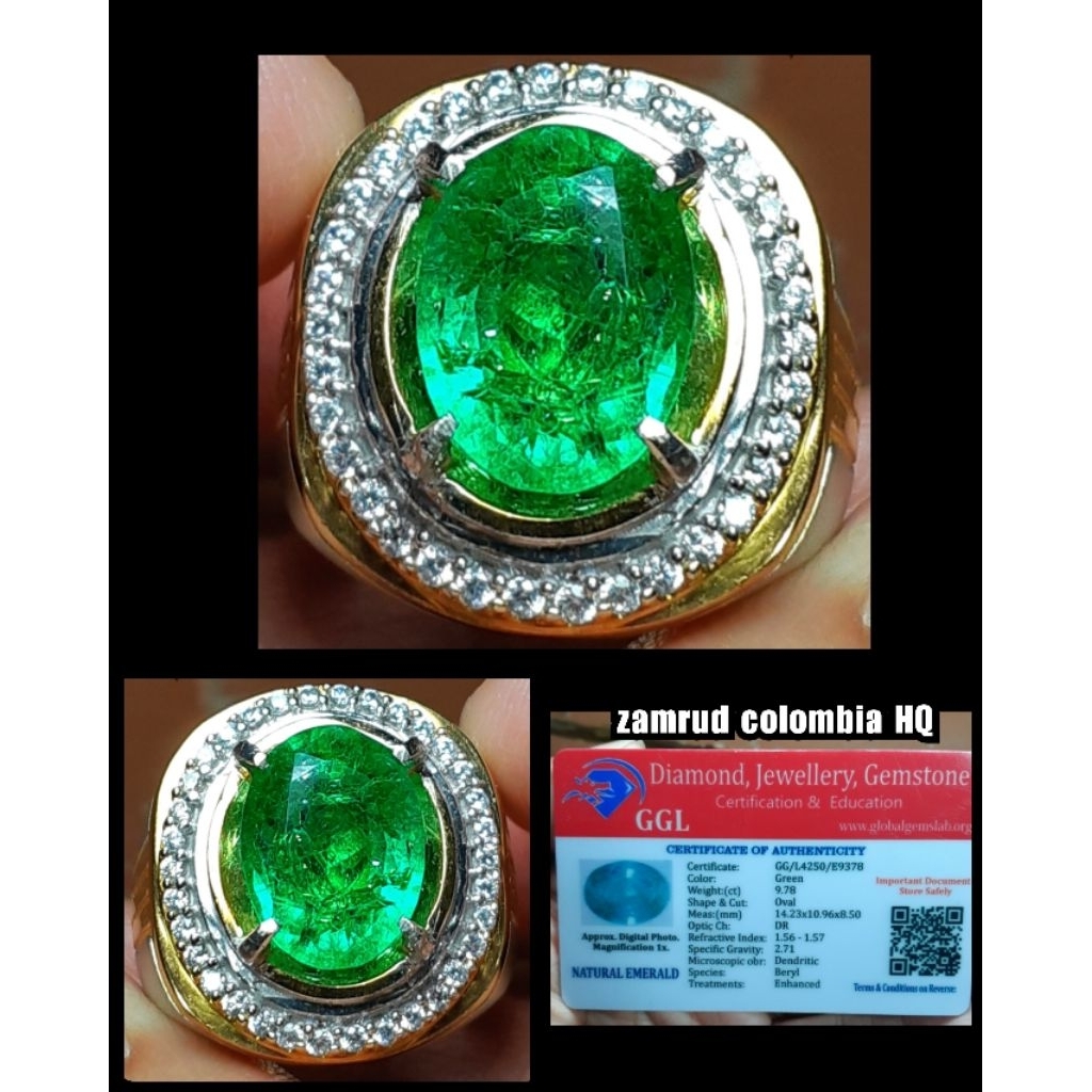 original batu permata jamrud colombia super lawasan bos