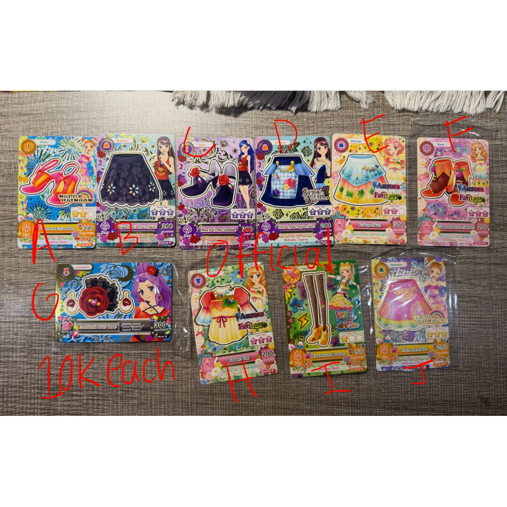 aikatsu official original card fireworks sandals bijou black lace skirt cross sandals pied de poule 