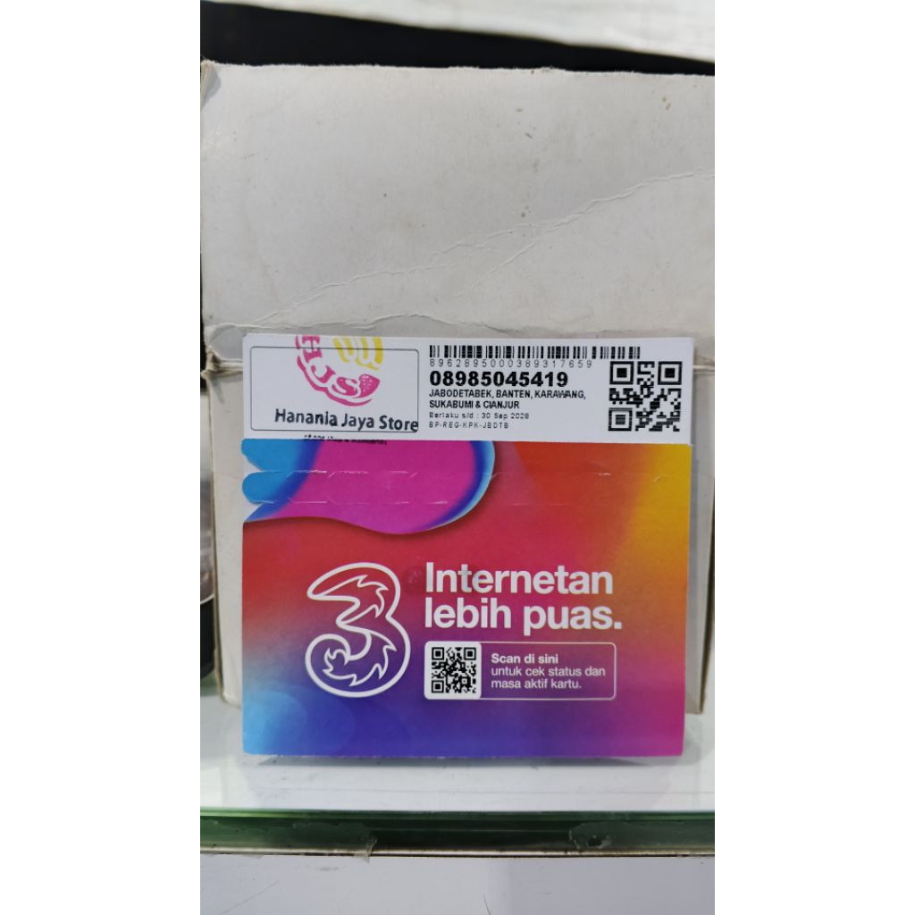 KARTU PERDANA THREE TRI isi kuota 3gb 30 hari
