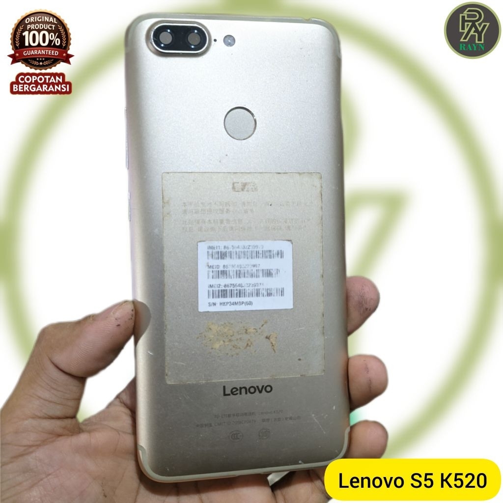 backdor tutup belakang fingerprint simtray Lenovo S5 K520 original copotan bergaransi